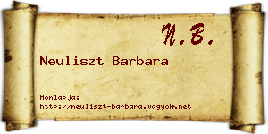 Neuliszt Barbara névjegykártya